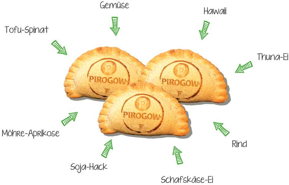 Pirogi unterschiedliche Füllungen